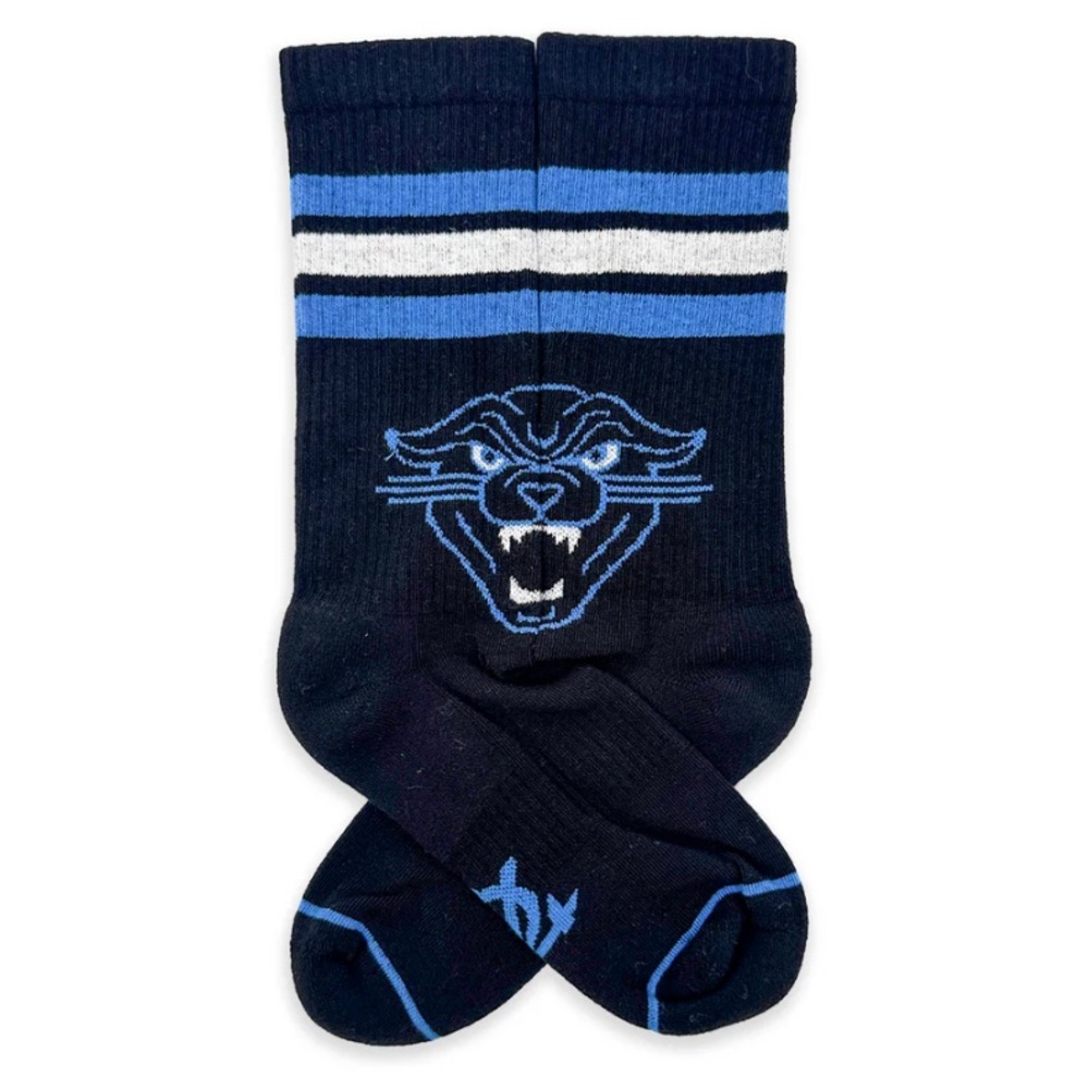 Panthers Socks Black and Blue - brand new made in North Carolina - one size